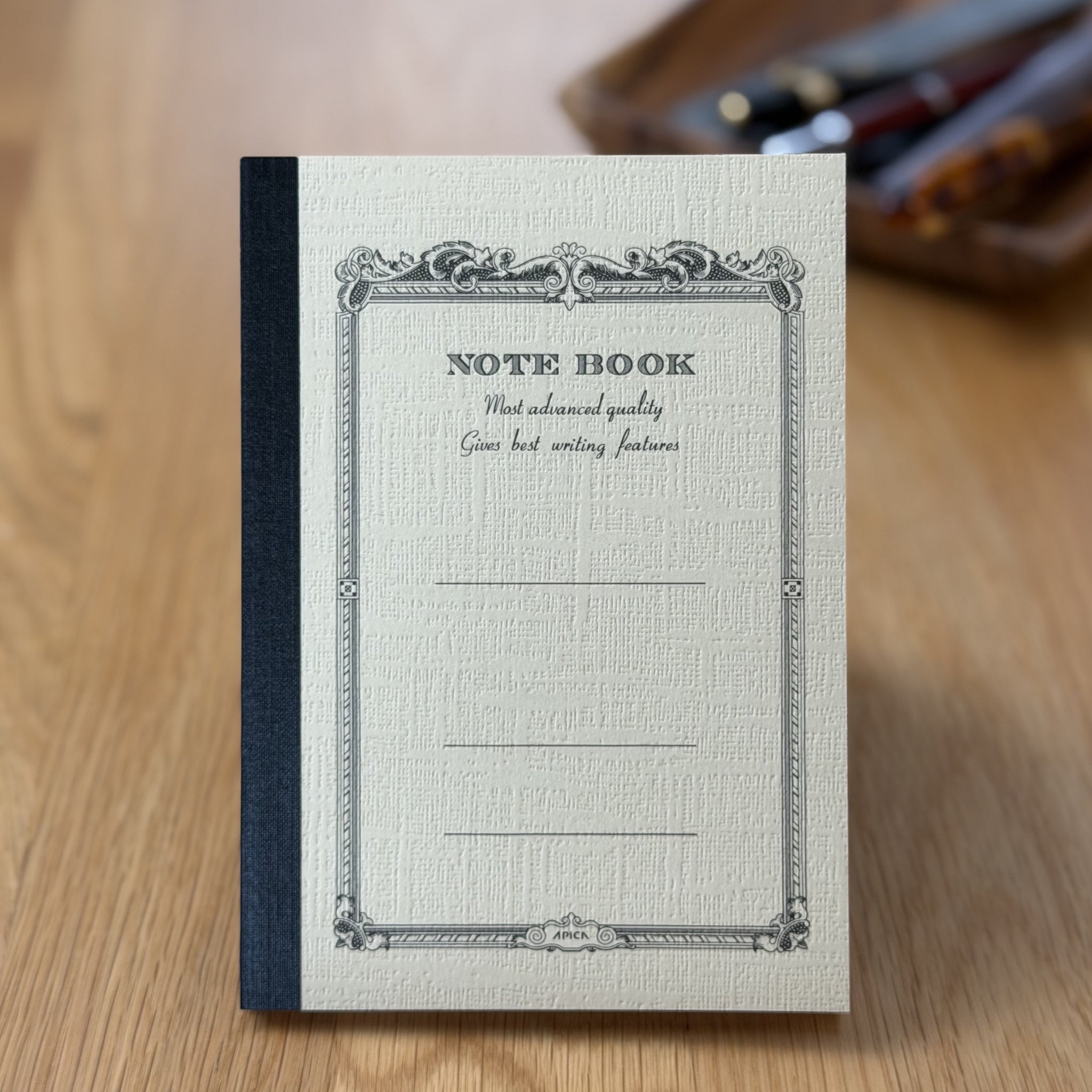 Apica CD Notebook A6 in Yellow, standing upright